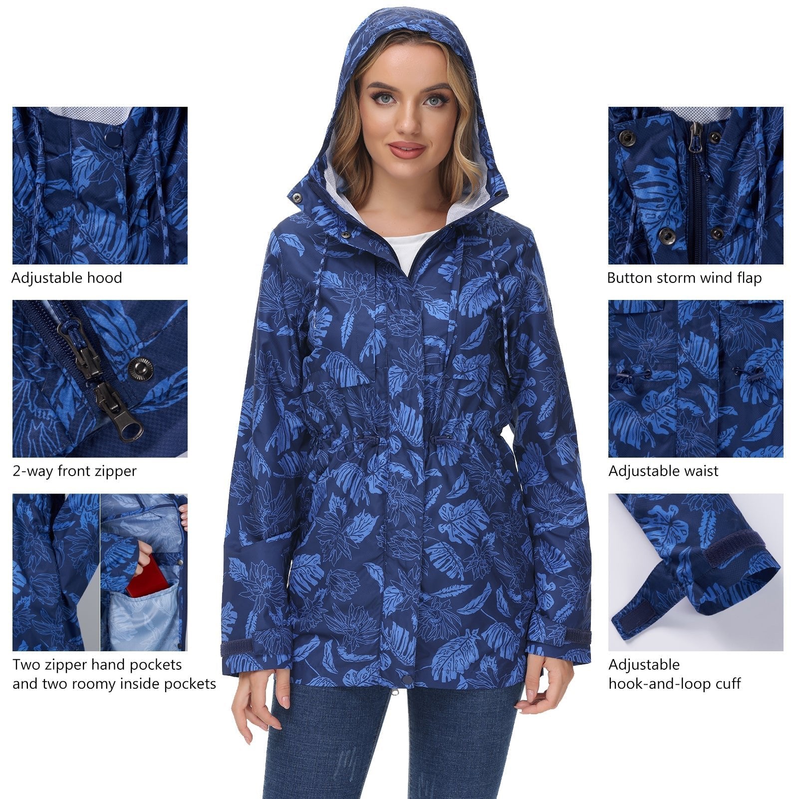 Lightbare Women's Water Resistant Ripstop Rain Coat LB02W - Outland Gear