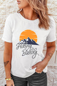 Load image into Gallery viewer, White Hiking Buddy Mountain Graphic Print Short Sleeve T Shirt - Outland Gear
